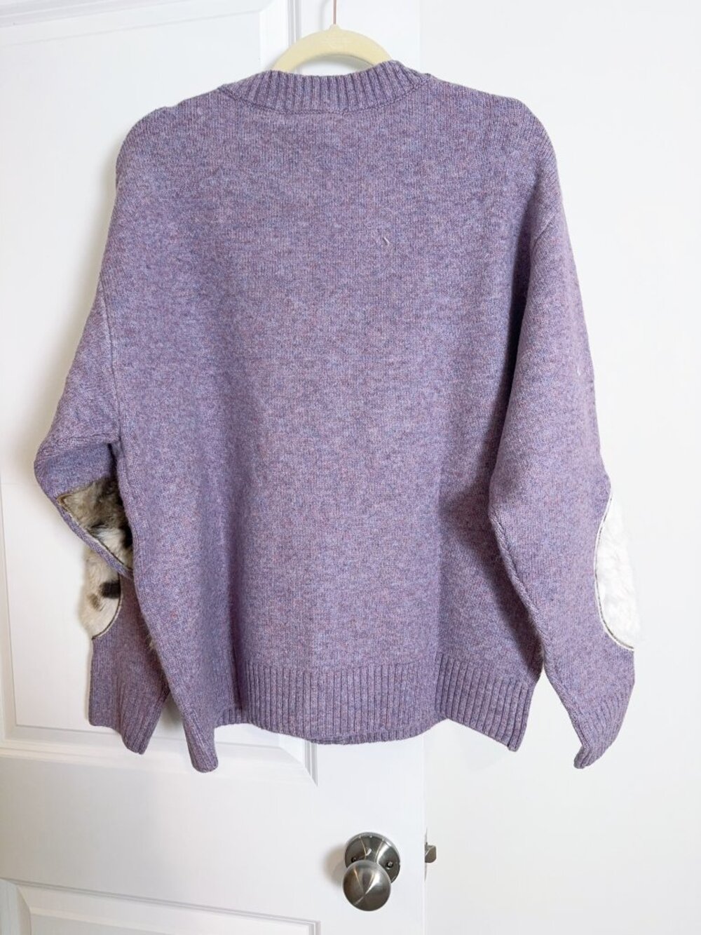 NWT Cute Fur Cat Cardigan Oversized Lavender Sweater Wool Blend Cardigan - Picture 4 of 8